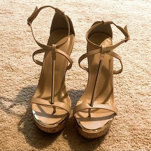 Charlotte Russe Taupe Wedge Heels